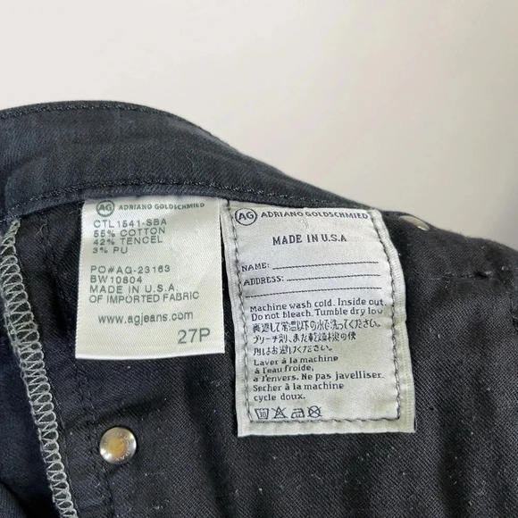 AG Adriano Goldschmied The Stevie Cuff Ankle  Straight Petite Dark Wash Jeans - Picture 9 of 13